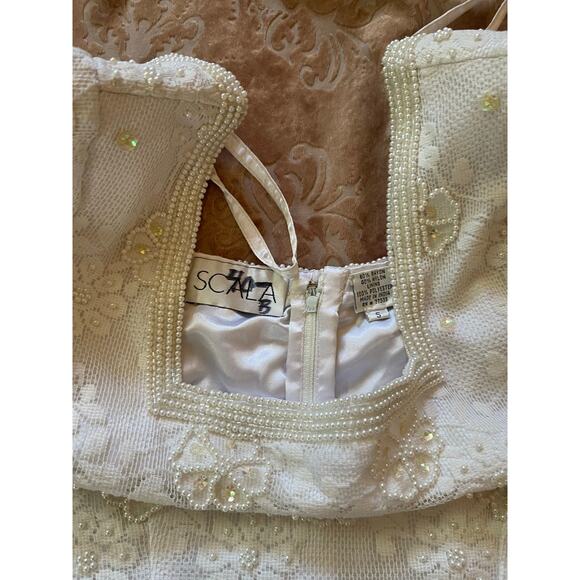 NWT vintage square neckline beaded maxi gown wedding prom xs - Picture 9 of 9